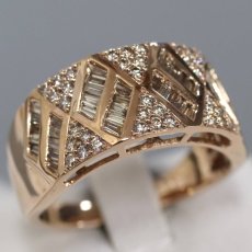 画像1: K18PGダイヤモンドリング D0.85 7.8g #19 (1)