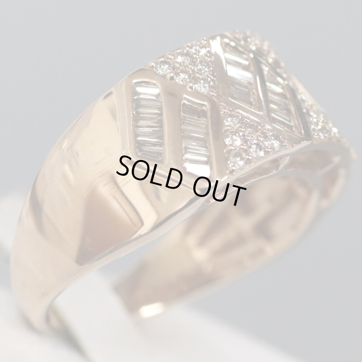 画像3: K18PGブラウンダイヤモンドリング D0.85 7.8g #19 ピンクゴールド ひし形 19号 (3)