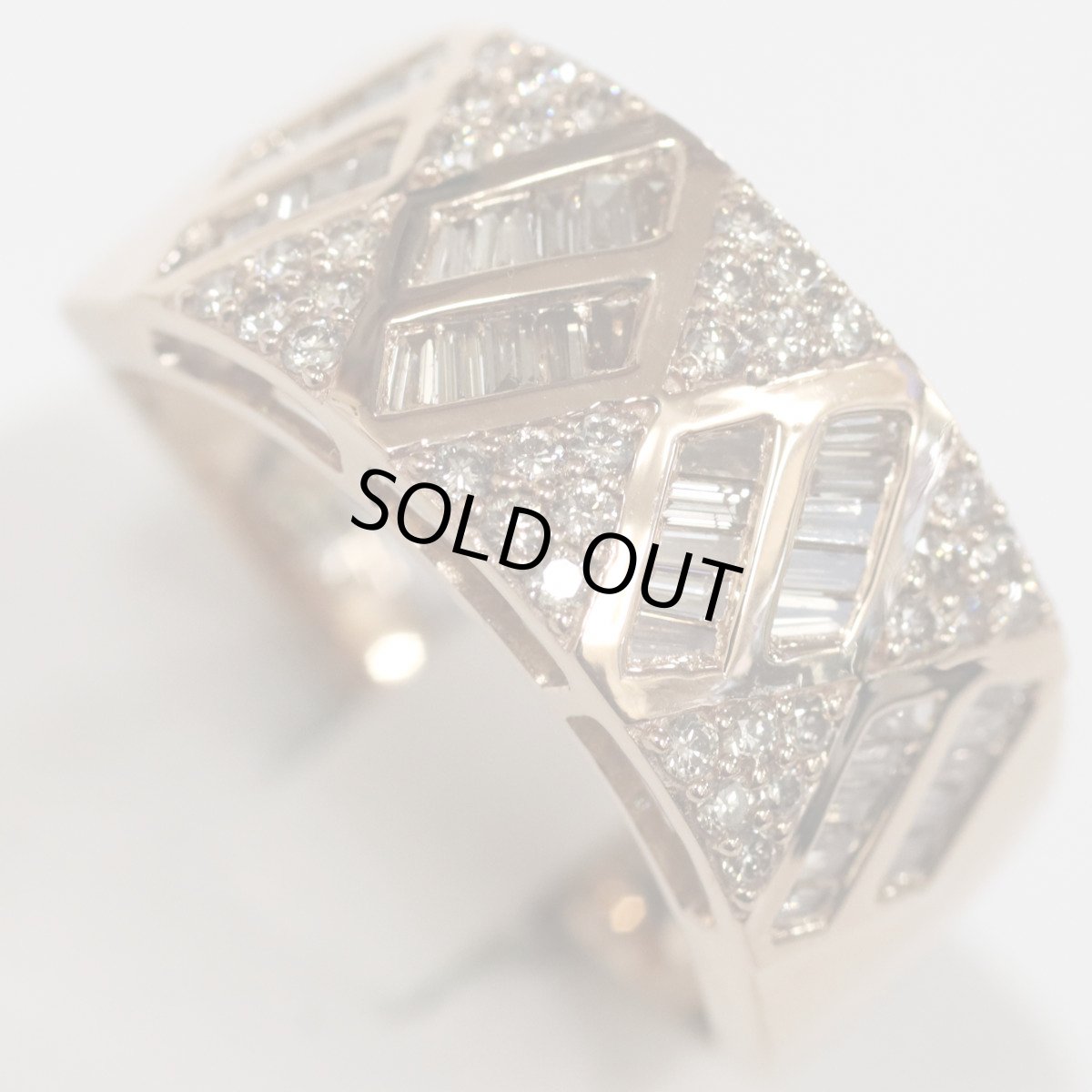 画像4: K18PGブラウンダイヤモンドリング D0.85 7.8g #19 ピンクゴールド ひし形 19号 (4)