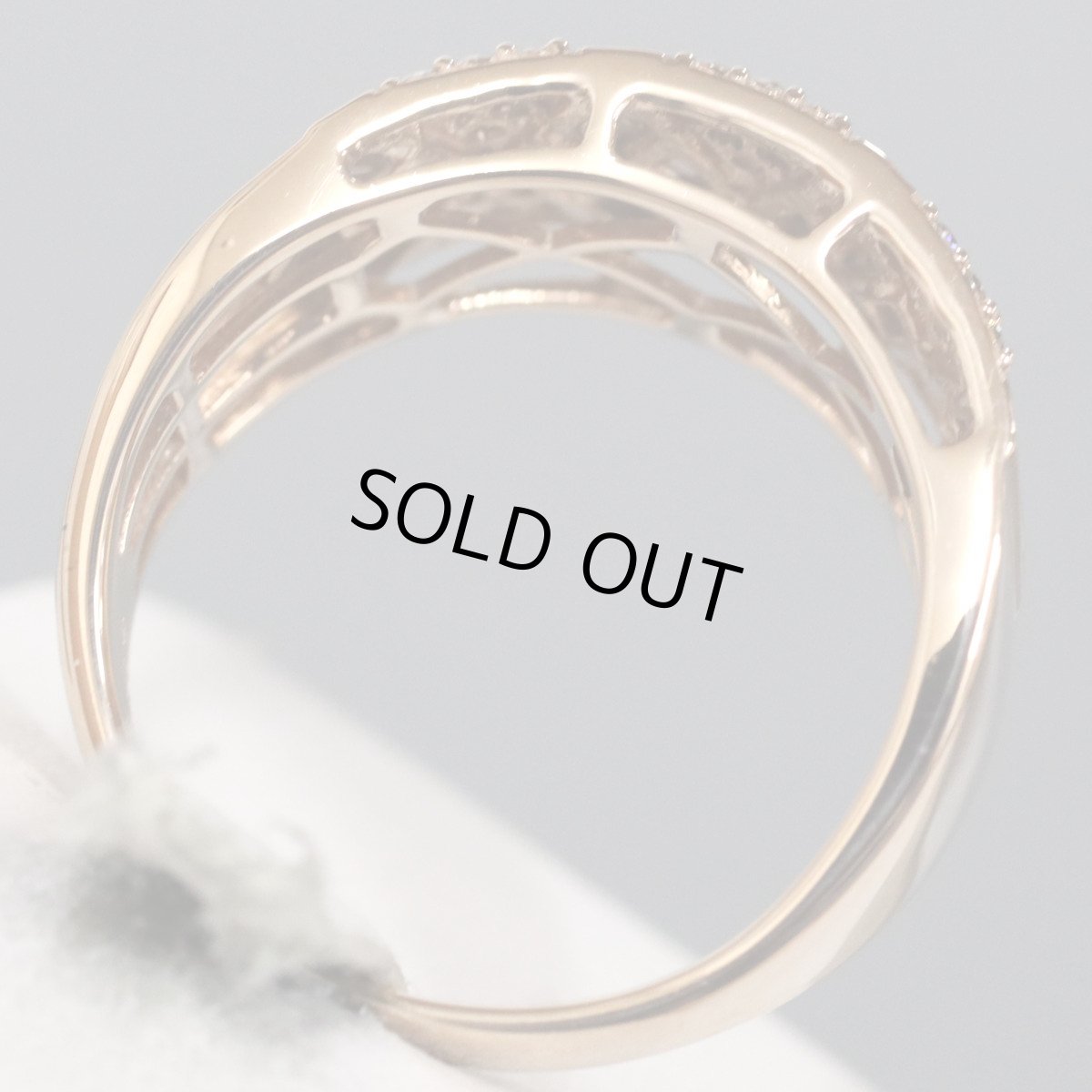 画像5: K18PGブラウンダイヤモンドリング D0.85 7.8g #19 ピンクゴールド ひし形 19号 (5)