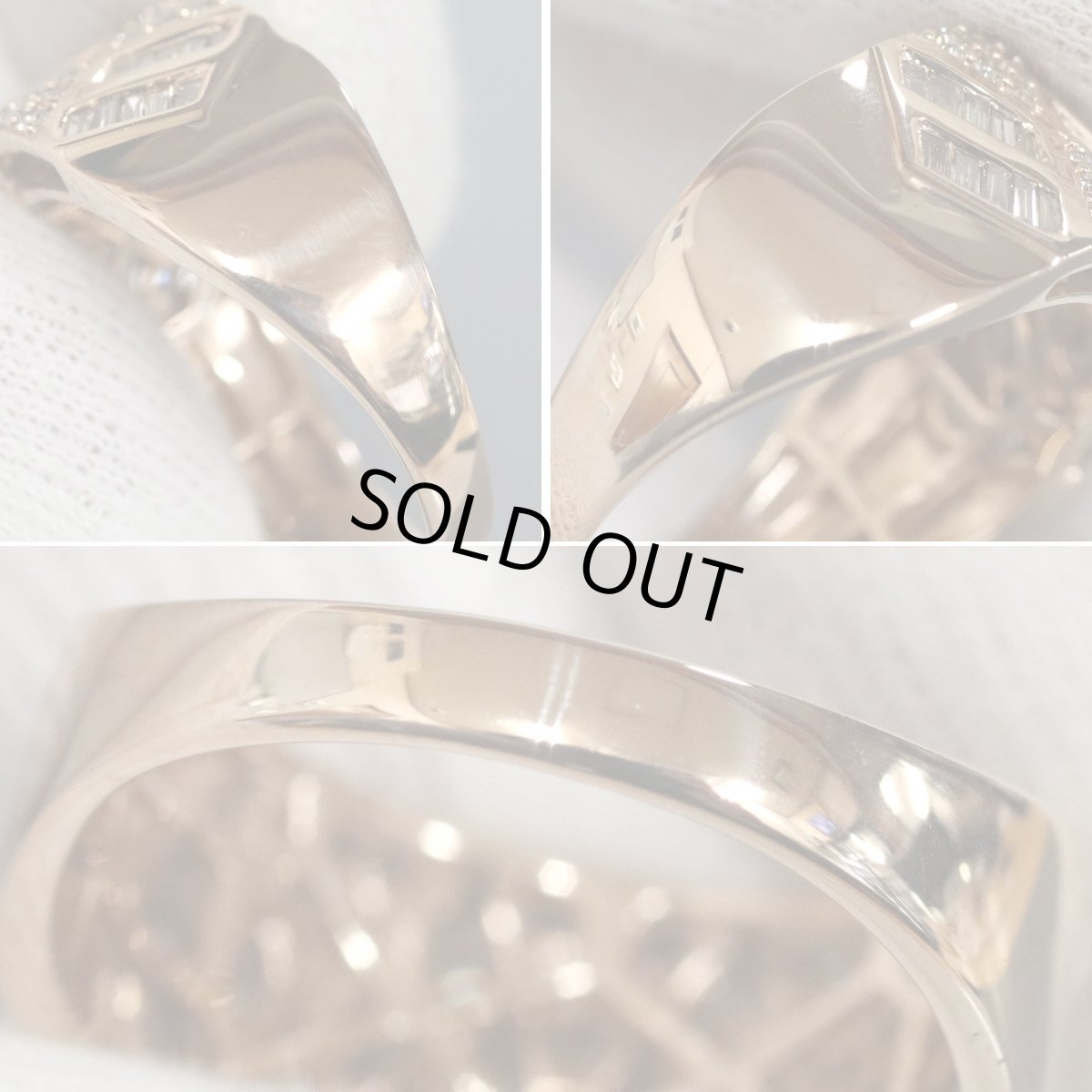 画像6: K18PGブラウンダイヤモンドリング D0.85 7.8g #19 ピンクゴールド ひし形 19号 (6)