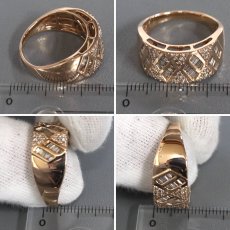 画像9: K18PGダイヤモンドリング D0.85 7.8g #19 (9)