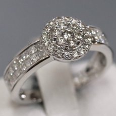 画像1: K18WGダイヤモンドリング D0.81 3.8g #10 (1)