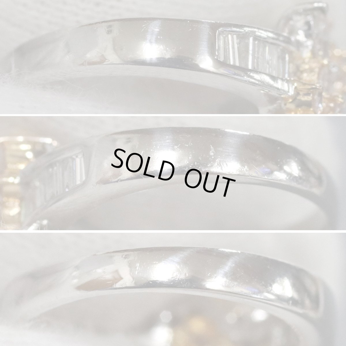 画像6: Pt900/K18ダイヤモンド/ピンクダイヤモンドリング フラワーモチーフ D0.80 4.6g #8 ソーティング (6)