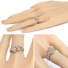 画像9: Pt900/K18ダイヤモンド/ピンクダイヤモンドリング フラワーモチーフ D0.80 4.6g #8 ソーティング (9)