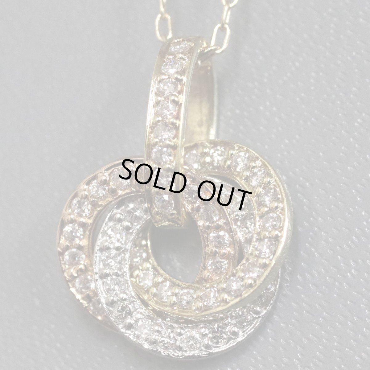 画像1: K18YG/PG/Pt900ダイヤモンドペンダント D0.35 3.8g AJ付45cm (1)