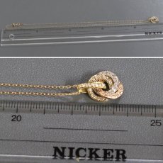 画像8: K18YG/PG/Pt900ダイヤモンドペンダント D0.35 3.8g AJ付45cm (8)