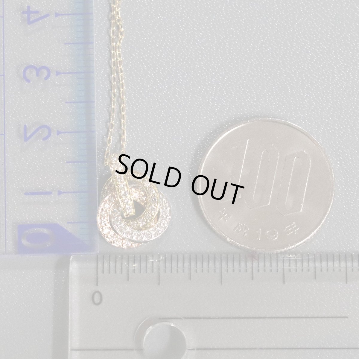 画像9: K18YG/PG/Pt900ダイヤモンドペンダント D0.35 3.8g AJ付45cm (9)