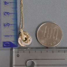 画像9: K18YG/PG/Pt900ダイヤモンドペンダント D0.35 3.8g AJ付45cm (9)