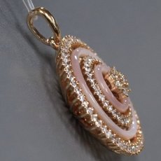 画像2: K18PGピンクシェルダイヤモンドペンダントトップ D0.68 5.5g (2)