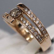 画像2: K18PGダイヤモンドリング ブラウンダイヤ0.313 D0.25 5.5g #9.5 (2)