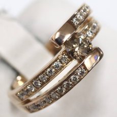 画像4: K18PGダイヤモンドリング ブラウンダイヤ0.313 D0.25 5.5g #9.5 (4)