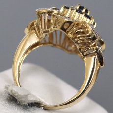 画像5: K18YG/WGサファイアダイヤモンドリング フラワーモチーフ S0.95 D0.45 11.0g #13.5 (5)