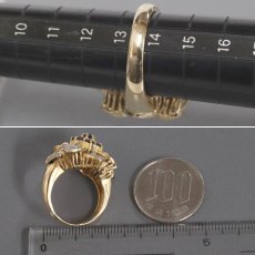 画像8: K18YG/WGサファイアダイヤモンドリング フラワーモチーフ S0.95 D0.45 11.0g #13.5 (8)