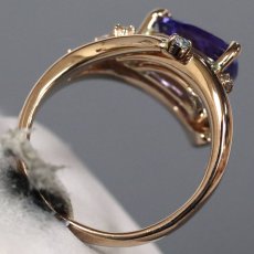 画像5: K18PGタンザナイトダイヤモンドリング TZ3.33 D0.26 0.07 0.10 9.2g #14.5 (5)