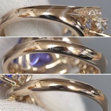 画像6: K18PGタンザナイトダイヤモンドリング TZ3.33 D0.26 0.07 0.10 9.2g #14.5 (6)