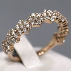 画像1: K18PGダイヤモンドリング フラワーモチーフ D1.04 3.9g #13 (1)