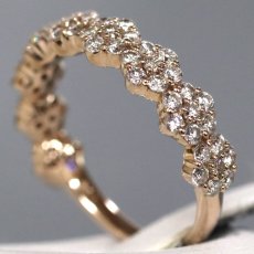 画像2: K18PGダイヤモンドリング フラワーモチーフ D1.04 3.9g #13 (2)