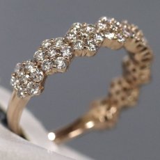 画像3: K18PGダイヤモンドリング フラワーモチーフ D1.04 3.9g #13 (3)