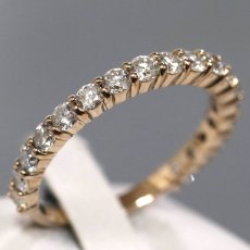画像1: K18PGダイヤモンドリング ハーフエタニティ D1.19 2.8g #17 (1)