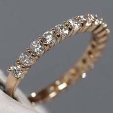 画像2: K18PGダイヤモンドリング ハーフエタニティ D1.19 2.8g #17 (2)