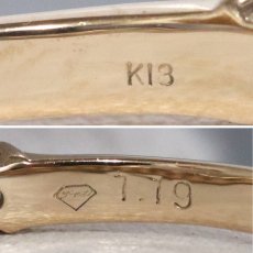 画像7: K18PGダイヤモンドリング ハーフエタニティ D1.19 2.8g #17 (7)
