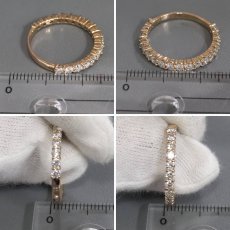 画像9: K18PGダイヤモンドリング ハーフエタニティ D1.19 2.8g #17 (9)