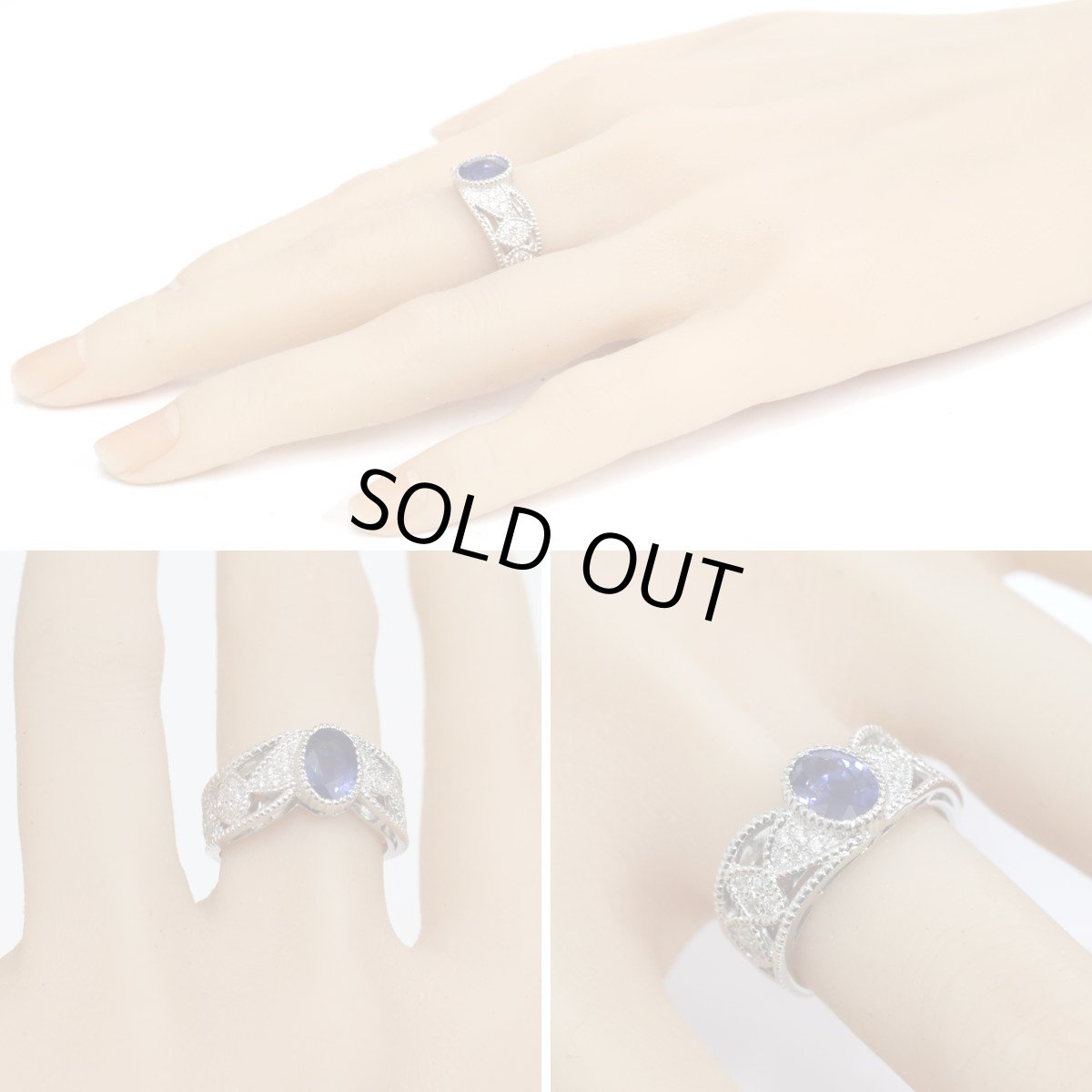 画像10: Pt900サファイアダイヤモンドリング S2.17 D0.33 11.8g #15 (10)