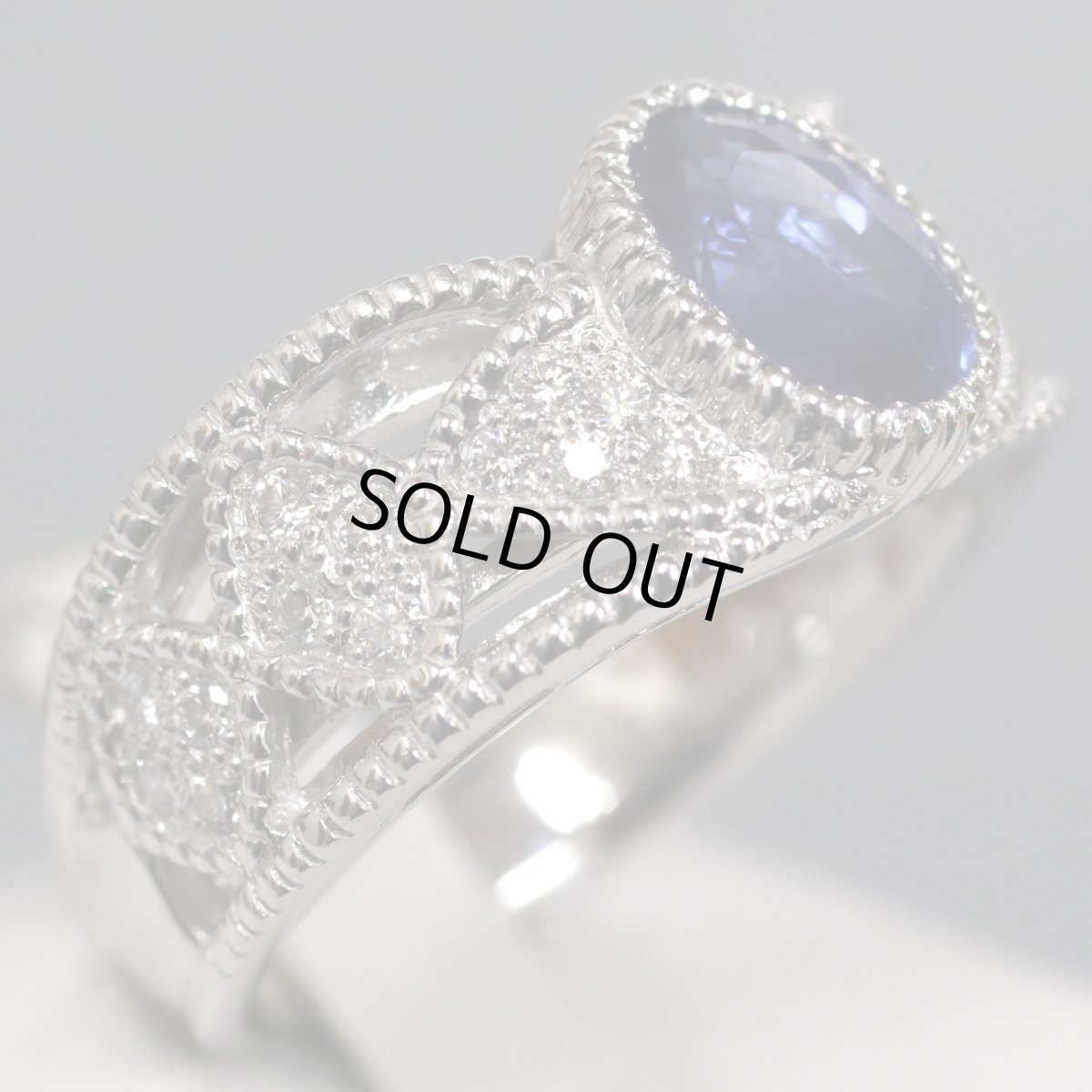 画像3: Pt900サファイアダイヤモンドリング S2.17 D0.33 11.8g #15 (3)