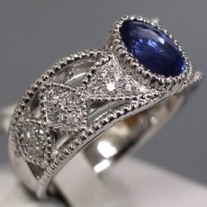 画像3: Pt900サファイアダイヤモンドリング S2.17 D0.33 11.8g #15 (3)