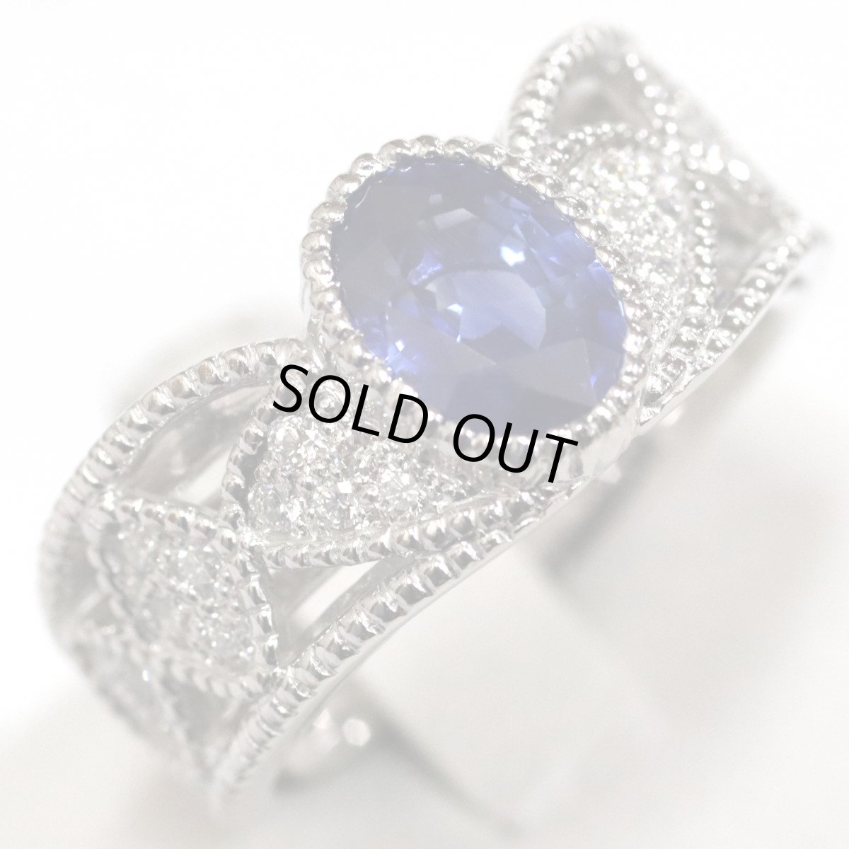 画像4: Pt900サファイアダイヤモンドリング S2.17 D0.33 11.8g #15 (4)