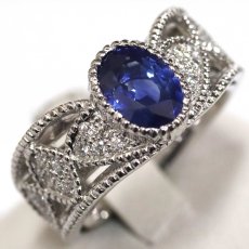 画像4: Pt900サファイアダイヤモンドリング S2.17 D0.33 11.8g #15 (4)