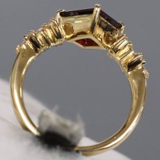 画像5: K18ロードライトガーネットダイヤモンドリング D0.25 4.9g #11 ソーティング (5)