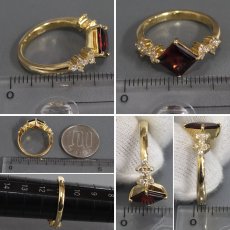 画像8: K18ロードライトガーネットダイヤモンドリング D0.25 4.9g #11 ソーティング (8)