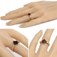 画像9: K18ロードライトガーネットダイヤモンドリング D0.25 4.9g #11 ソーティング (9)