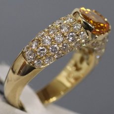 画像3: K18ゴールデンサファイアダイヤモンドリング GS1.858 D1.30 7.6g #12 ソーティング (3)