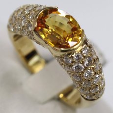 画像4: K18ゴールデンサファイアダイヤモンドリング GS1.858 D1.30 7.6g #12 ソーティング (4)