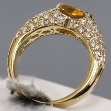 画像5: K18ゴールデンサファイアダイヤモンドリング GS1.858 D1.30 7.6g #12 ソーティング (5)