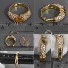 画像8: K18ゴールデンサファイアダイヤモンドリング GS1.858 D1.30 7.6g #12 ソーティング (8)