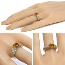 画像9: K18ゴールデンサファイアダイヤモンドリング GS1.858 D1.30 7.6g #12 ソーティング (9)