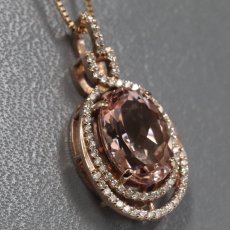 画像2: K18PGモルガナイトダイヤモンドペンダント M5.91 D0.48 8.6g AJ付45cm ソーティング (2)