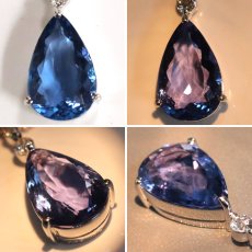 画像4: Pt850/900カラーチェンジフルオライトダイヤモンドペンダント 5.66 D0.16 7.8g 44cm ソーティング (4)