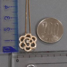 画像10: K18PGダイヤモンドペンダント フラワーモチーフ D0.45 4.0g AJ付45cm (10)