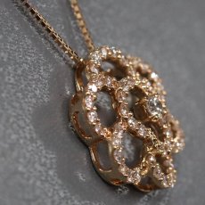 画像3: K18PGダイヤモンドペンダント フラワーモチーフ D0.45 4.0g AJ付45cm (3)