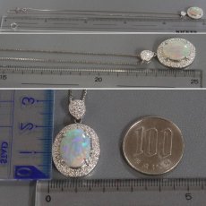 画像9: Pt900/850オパールダイヤモンドペンダント O3.66 D0.56 12.3g AJ付44cm ソーティング (9)