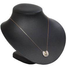 画像6: K18PG/WG/YGダイヤモンドペンダント 馬蹄モチーフ D0.06 D0.12 D0.30 4.0g AJ付50cm (6)