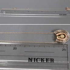 画像9: K18PG/WG/YGダイヤモンドペンダント 馬蹄モチーフ D0.06 D0.12 D0.30 4.0g AJ付50cm (9)