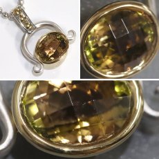 画像4: カラチ K18YG/WGトルマリンダイヤモンドペンダント T2.48 D0.06 10.3g 42cm (4)