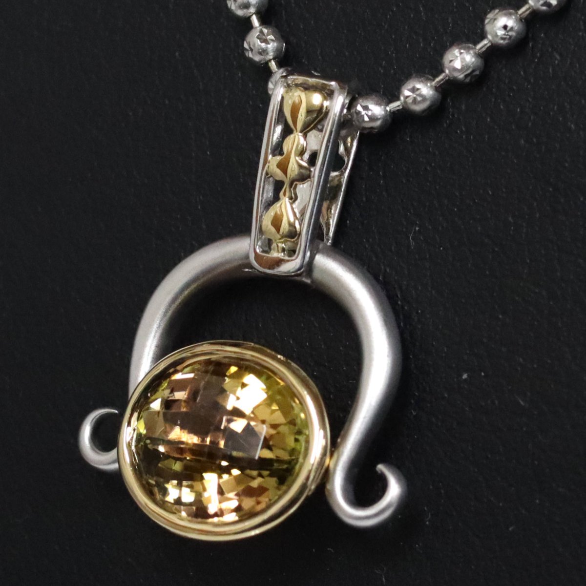 画像7: カラチ K18YG/WGトルマリンダイヤモンドペンダント T2.48 D0.06 10.3g 42cm (7)