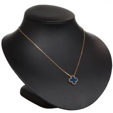 画像4: ヴァンクリーフ&アーペル ヴィンテージアルハンブラネックレス ブルーアゲート 750YG 5.1g(VCARP9SY00)内外箱 保証書 (4)